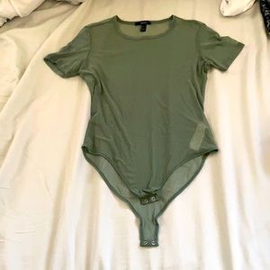 Green Mesh Bodysuit Large